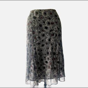 Anne Klein Black and White Midi Skirt